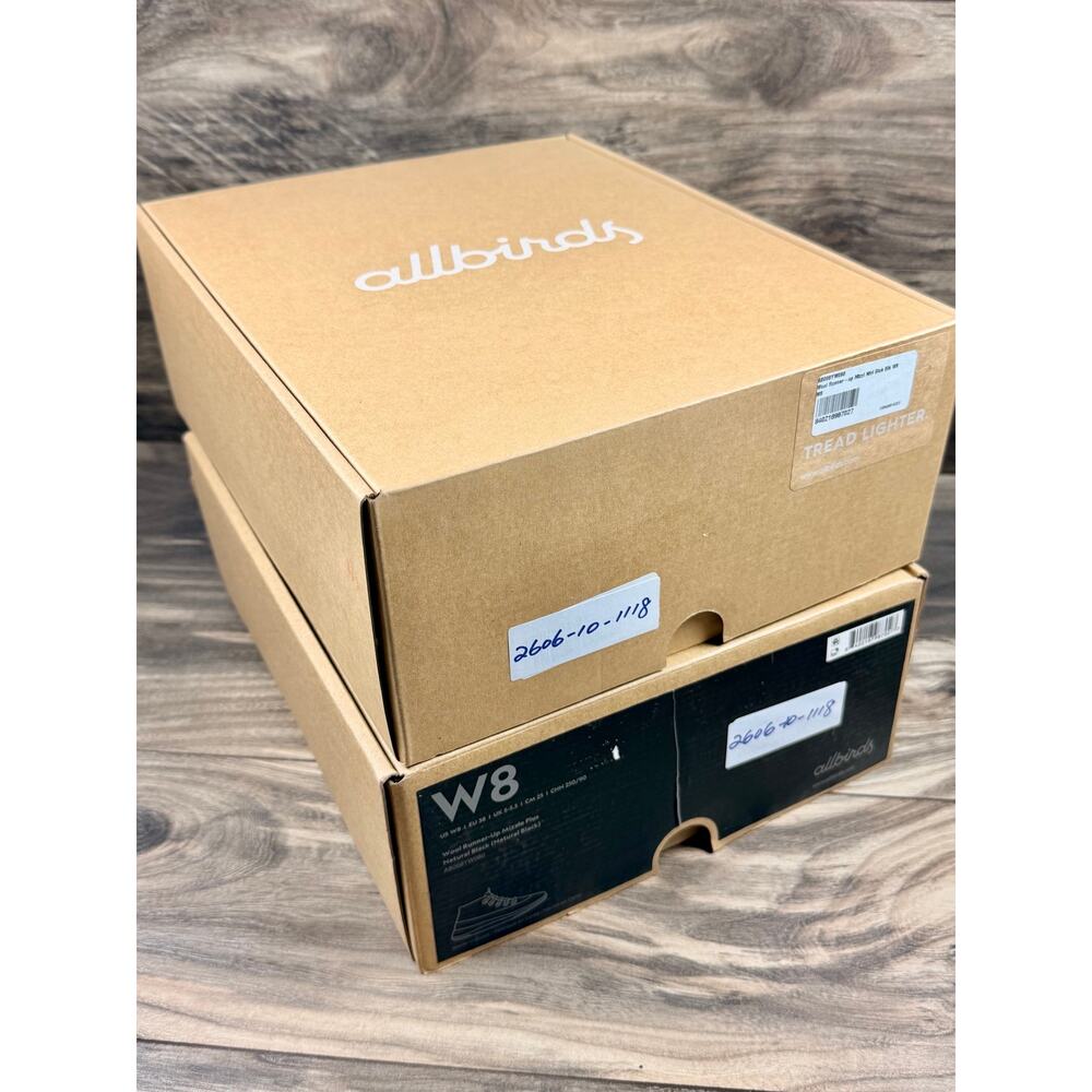 NIB Allbirds Wool Runner Up Mizzle Plus 8 Running Sneakers Athletic Black Merino - Picture 9 of 10